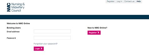 nmc login.